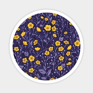 Buttercups, yellow and violet Magnet